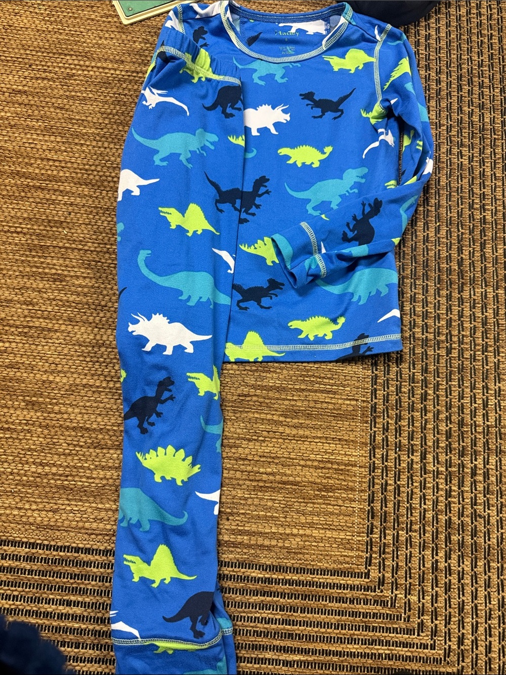 Hatley Blue Dinosaur Pajama Set with Multicolor Accents
